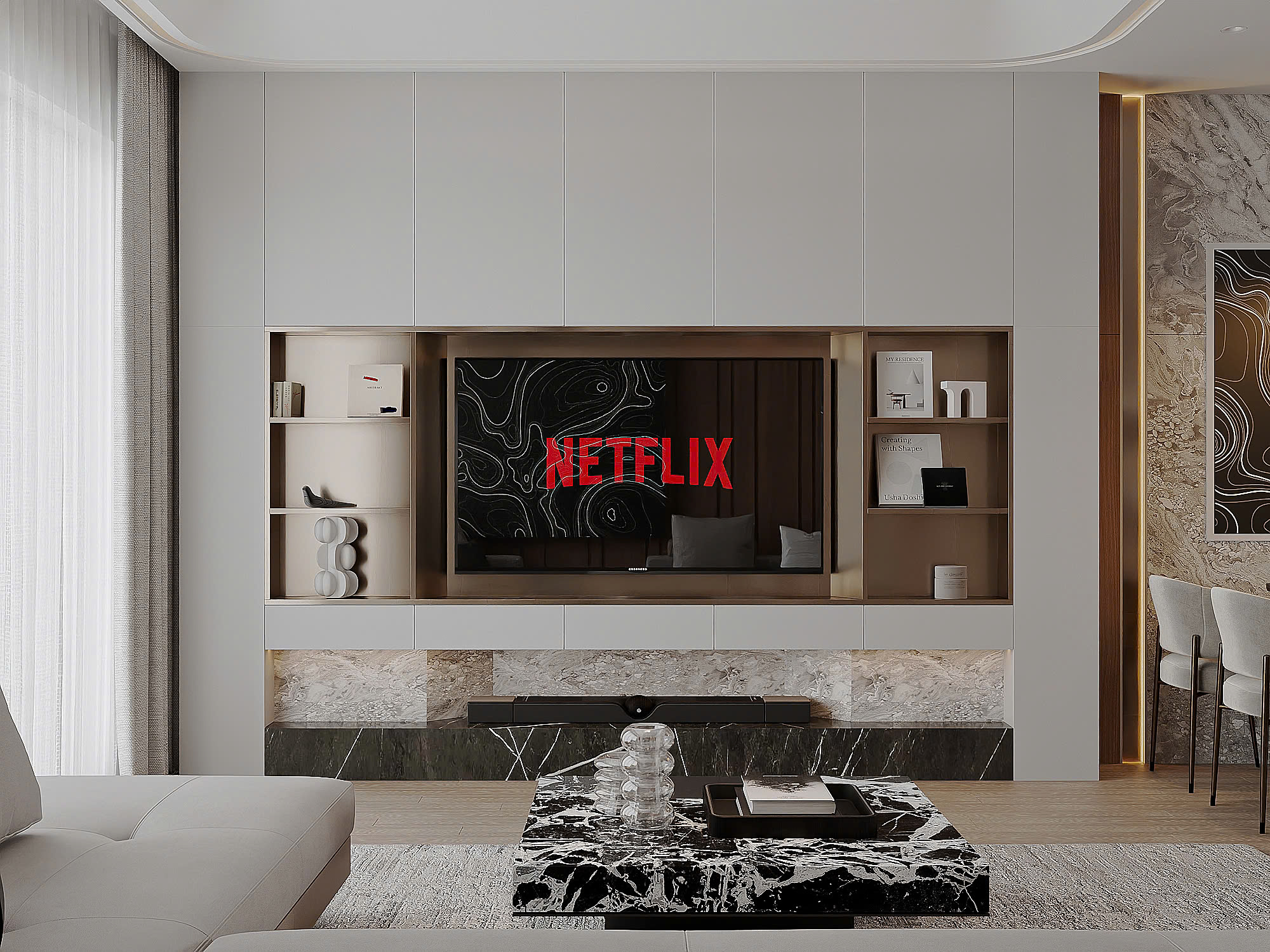 THIẾT KẾ PHÒNG KHÁCH- BẾP CĂN ÁNH DƯƠNG 12-2X